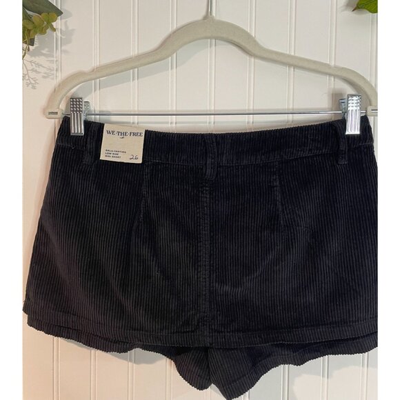 Free People We The Free Gallivanting Black Skort Micro Mini Denim Size 26 - Picture 6 of 16